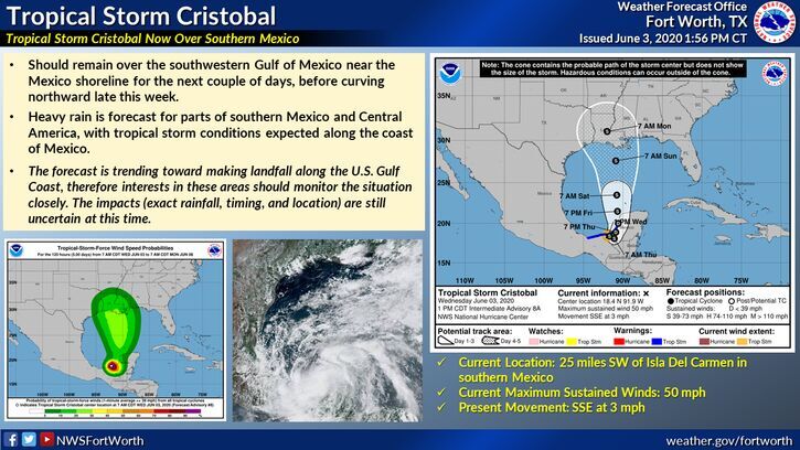 Update on Tropical Storm Cristobal